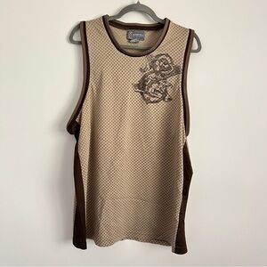Ezekiel Jersey Brown Sleeveless Basketball Y2K Tank Logo Sports Men’s Size XL